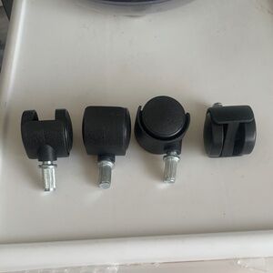 1-4 Black Office Chair Caster Wheels